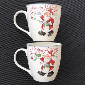 Pfaltzgraff Winterberry Mug Porcelain Naughty and Nice (Set of 2), 20 Oz